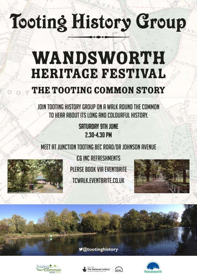 Poster Advertising THG Walk Tooting Common June 2018